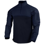 Camisa táctica COMBAT GEN II con cremallera color navy, cuerpo transpirable y mangas rip-stop