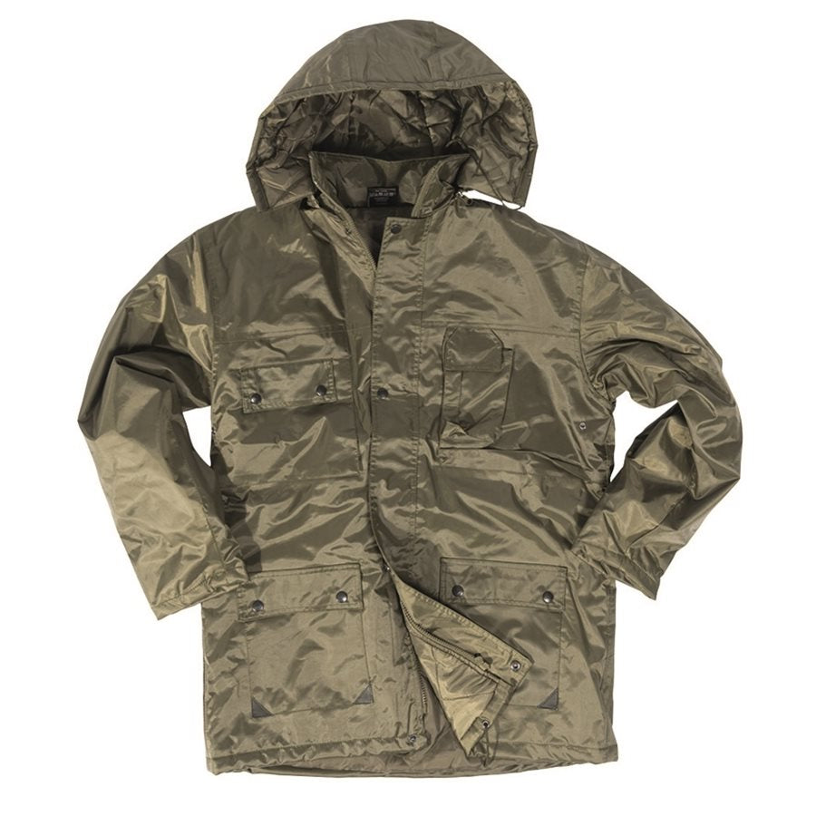 Parka DUBON verde con capucha desmontable, vista frontal
