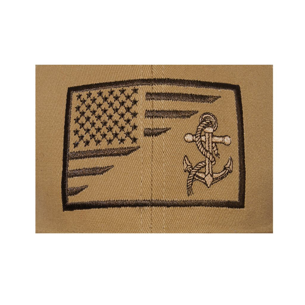 Gorra coyote con bordado US NAVY y bandera USA