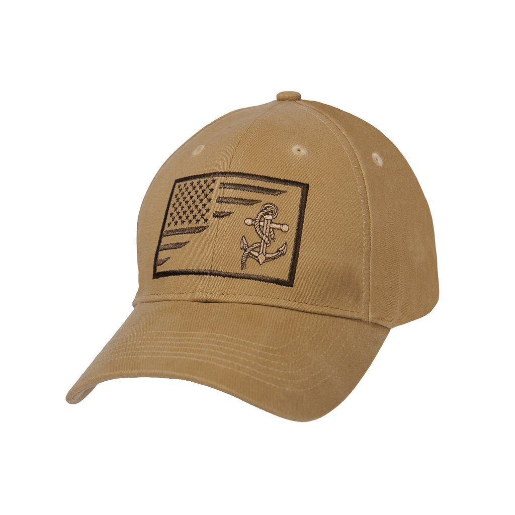Gorra coyote con bordado US NAVY y bandera USA