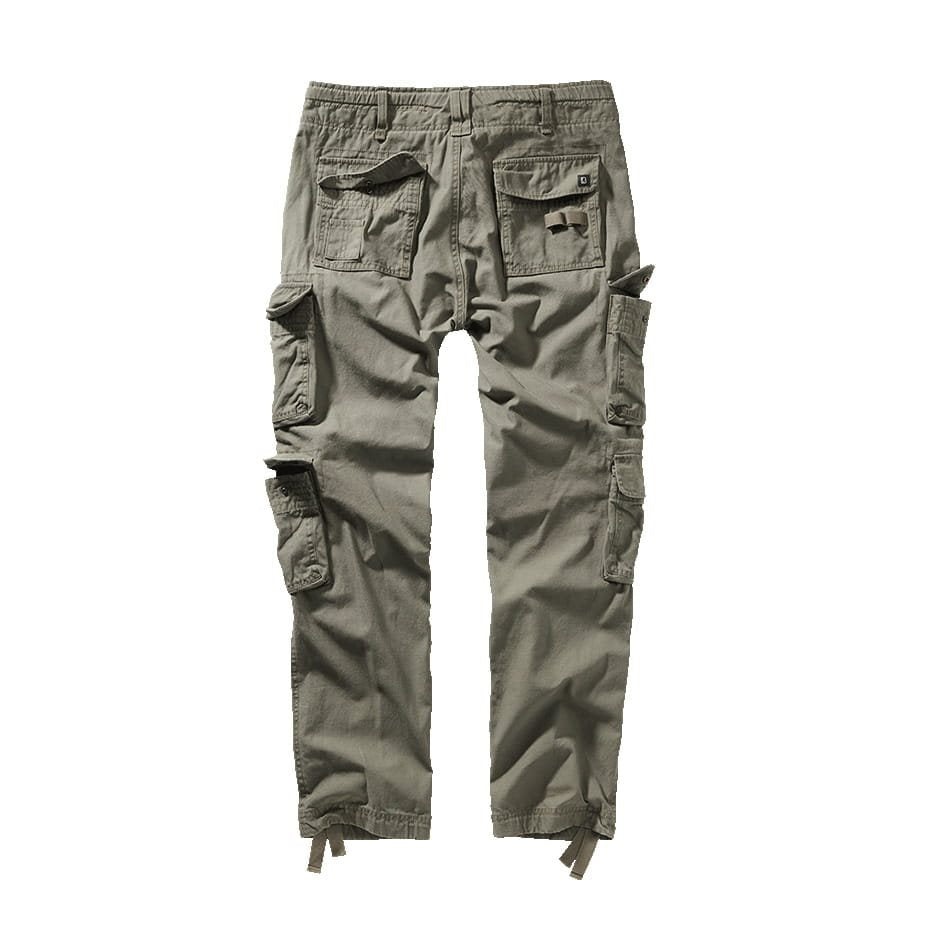 Pantalones cargo slim vintage verdes, algodón resistente