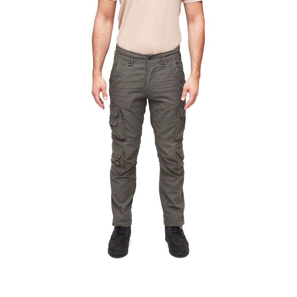 Pantalones cargo slim vintage verdes, algodón resistente