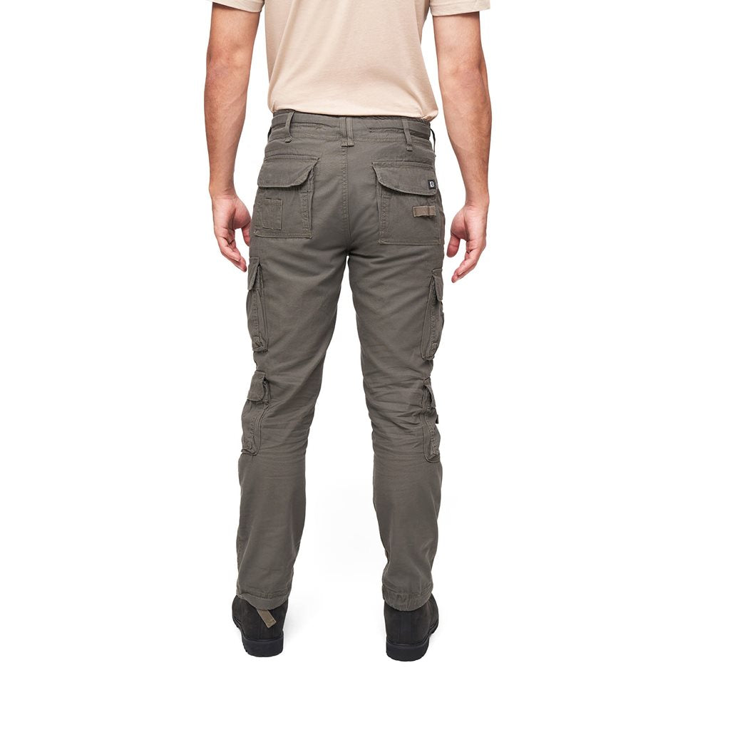 Pantalones cargo slim vintage verdes, algodón resistente