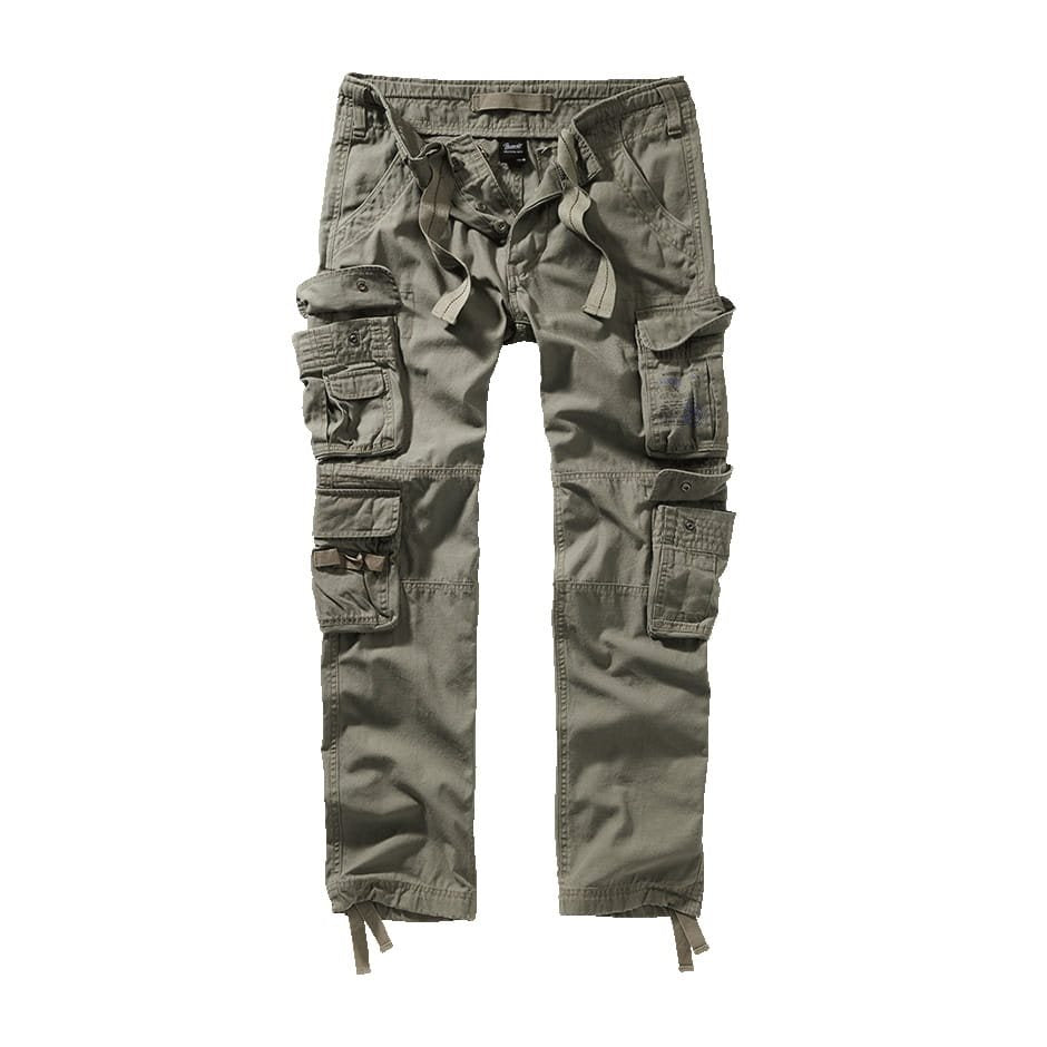 Pantalones cargo slim vintage verdes, algodón resistente