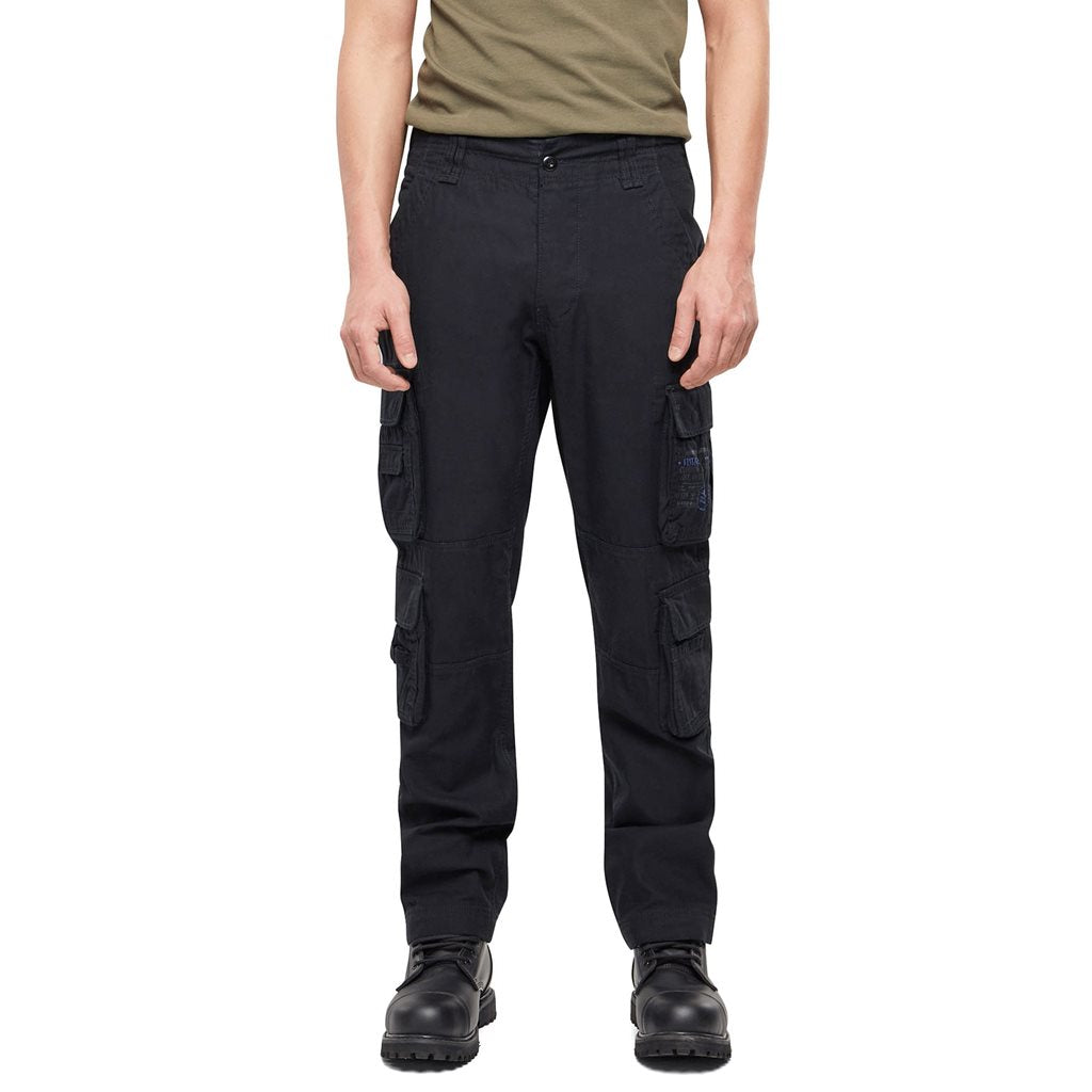 Pantalones cargo PURE Slim Fit vintage negros (ID 1016-02)