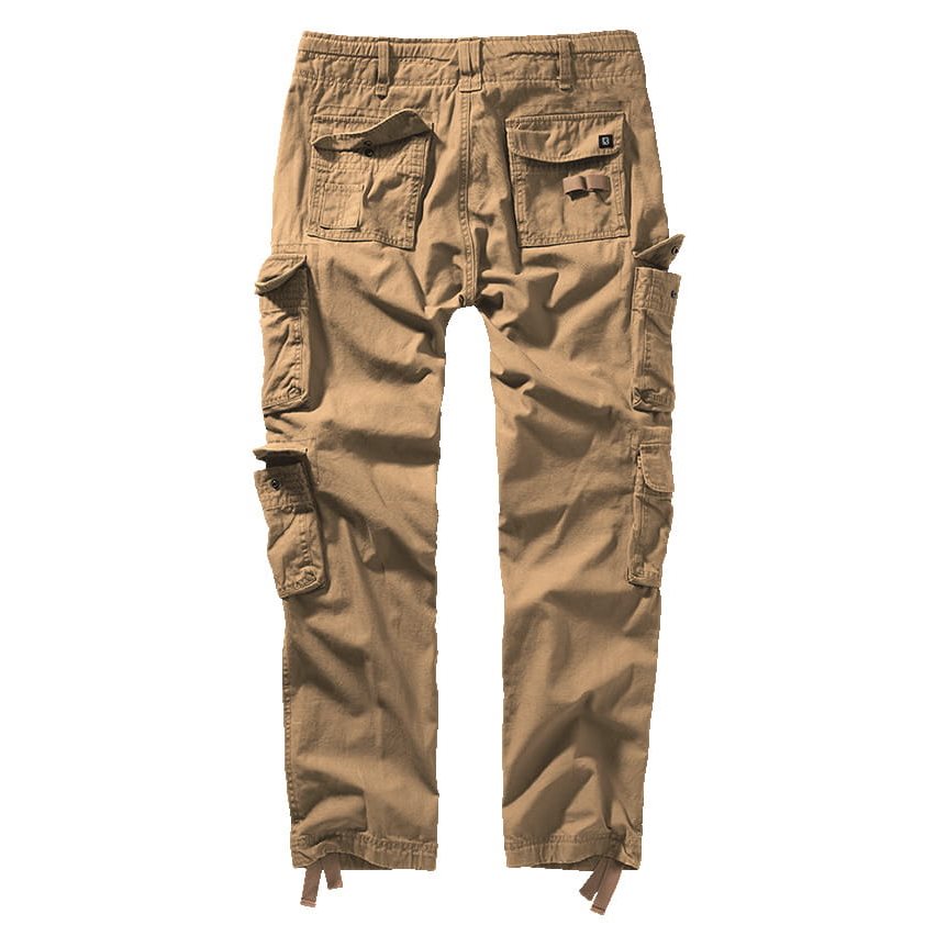 Pantalones cargo slim fit vintage color arena