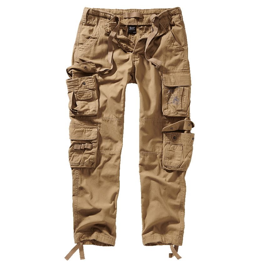 Pantalones cargo slim fit vintage color arena