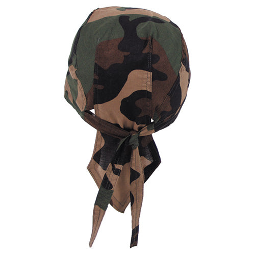 Pañuelo para la cabeza CAMO en algodón 100% con estampado camuflaje