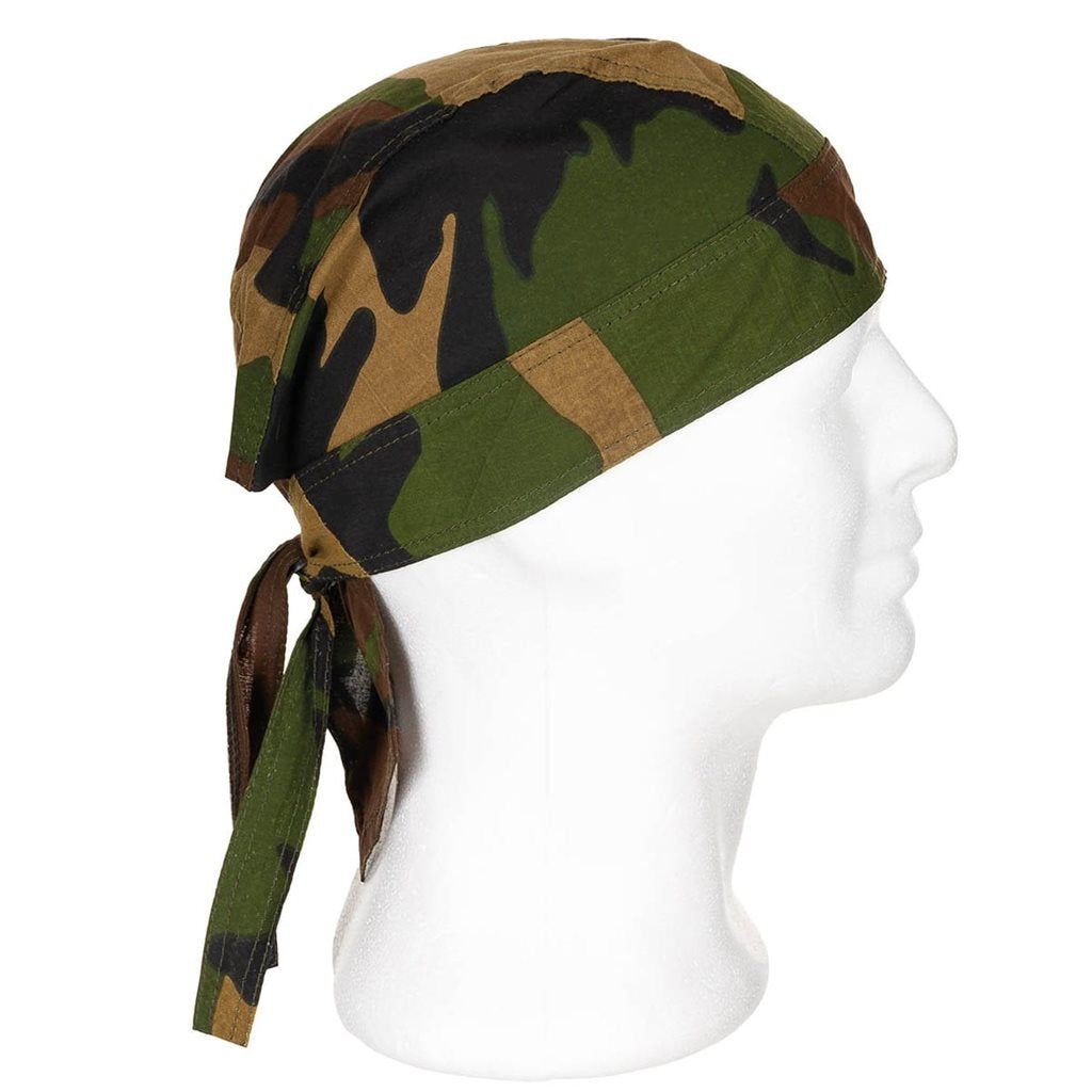 Pañuelo para la cabeza CAMO en algodón 100% con estampado camuflaje
