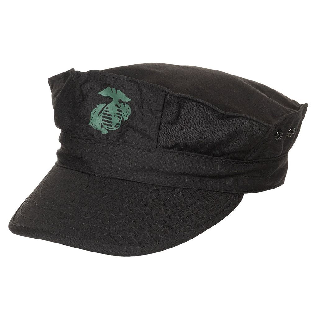 Gorra USMC rip-stop negra, corte clásico tipo USMC, imagen del producto