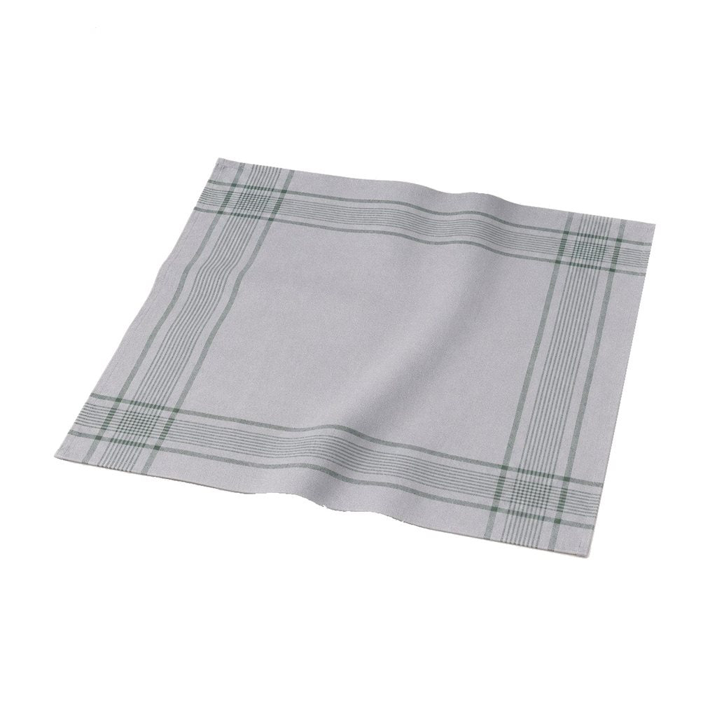 Pañuelo BW 51 x 51 cm gris con raya - pack de 3, 100% algodón