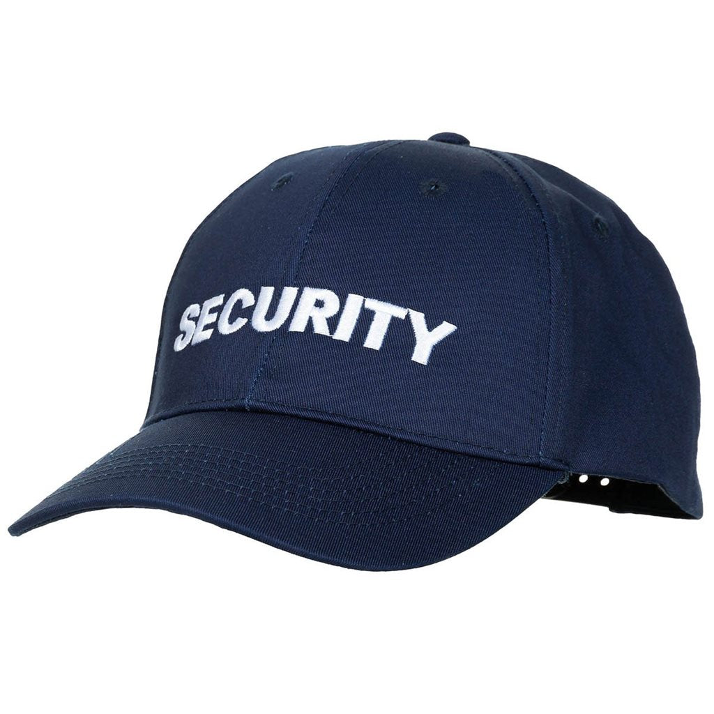 Gorra baseball negra con bordado 'SECURITY', talla única