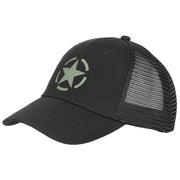 Gorra Trucker Estrella Negra con malla trasera y estampado de estrella en frontal