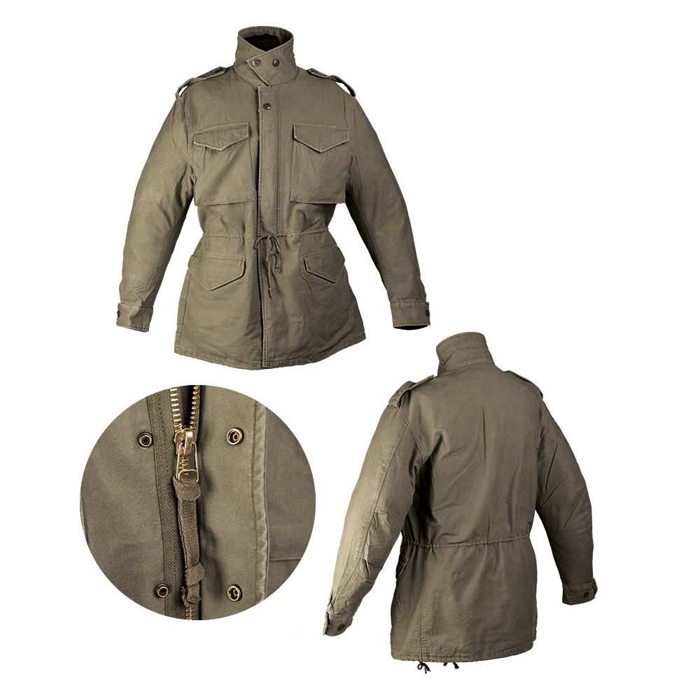 Parka M65 NYCO TEESAR verde, vista frontal de la chaqueta militar