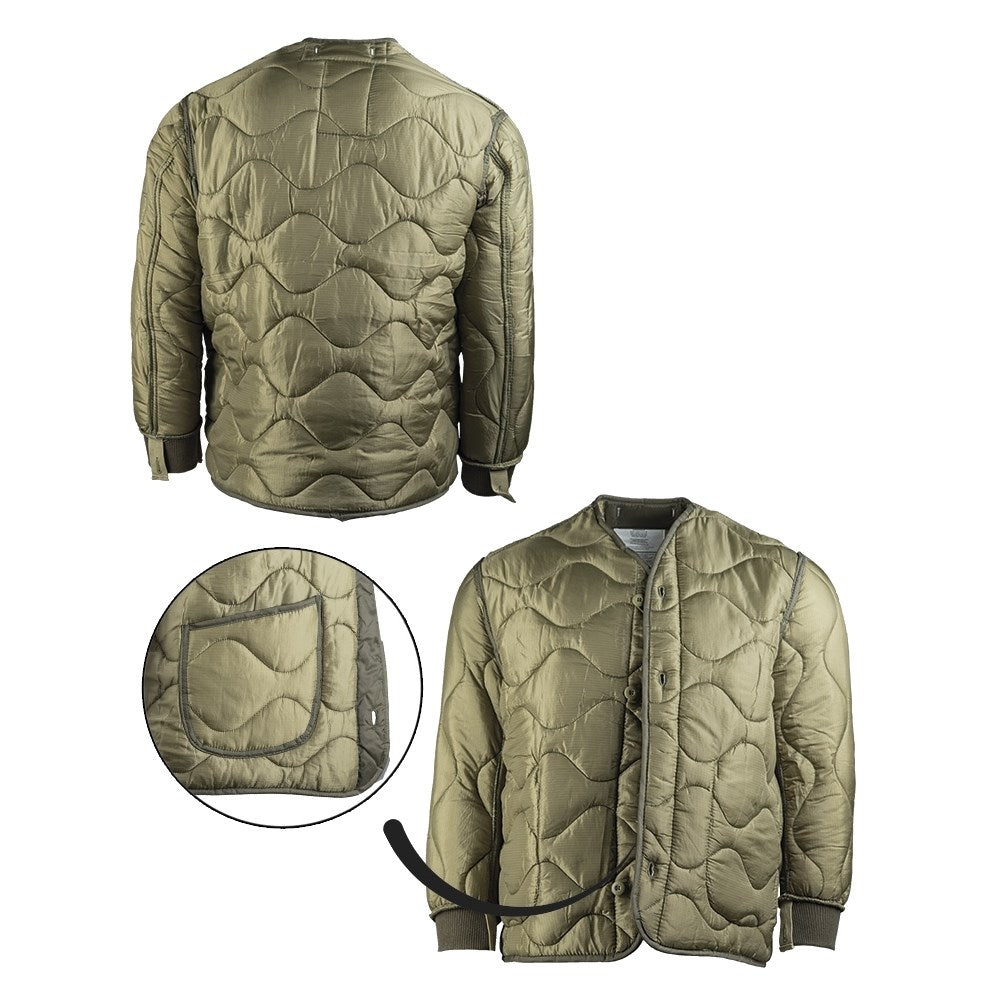 Forro desmontable para chaqueta M65 verde, 100% nylon exterior, relleno 100% poliéster