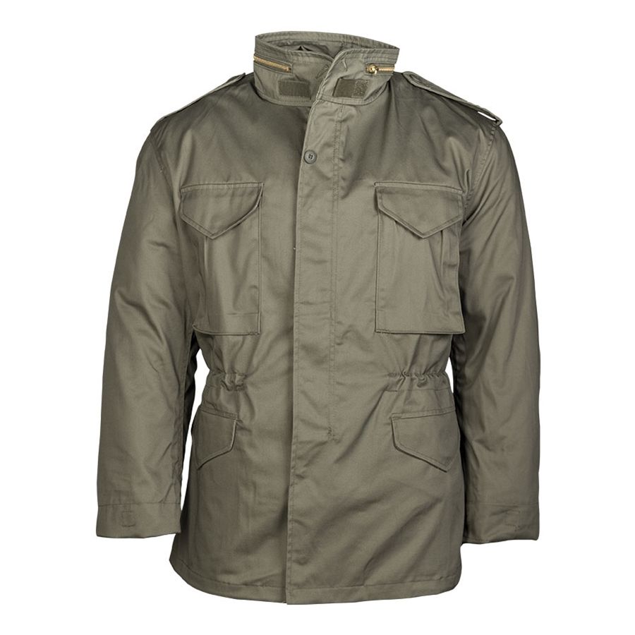Chaqueta US M65 verde con forro desmontable, parka militar vista frontal
