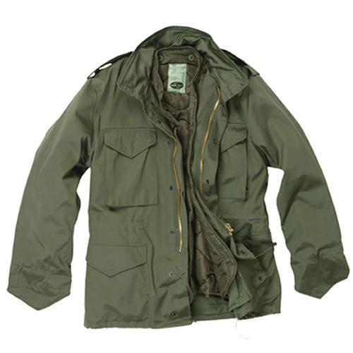 Chaqueta US M65 verde con forro desmontable, parka militar vista frontal