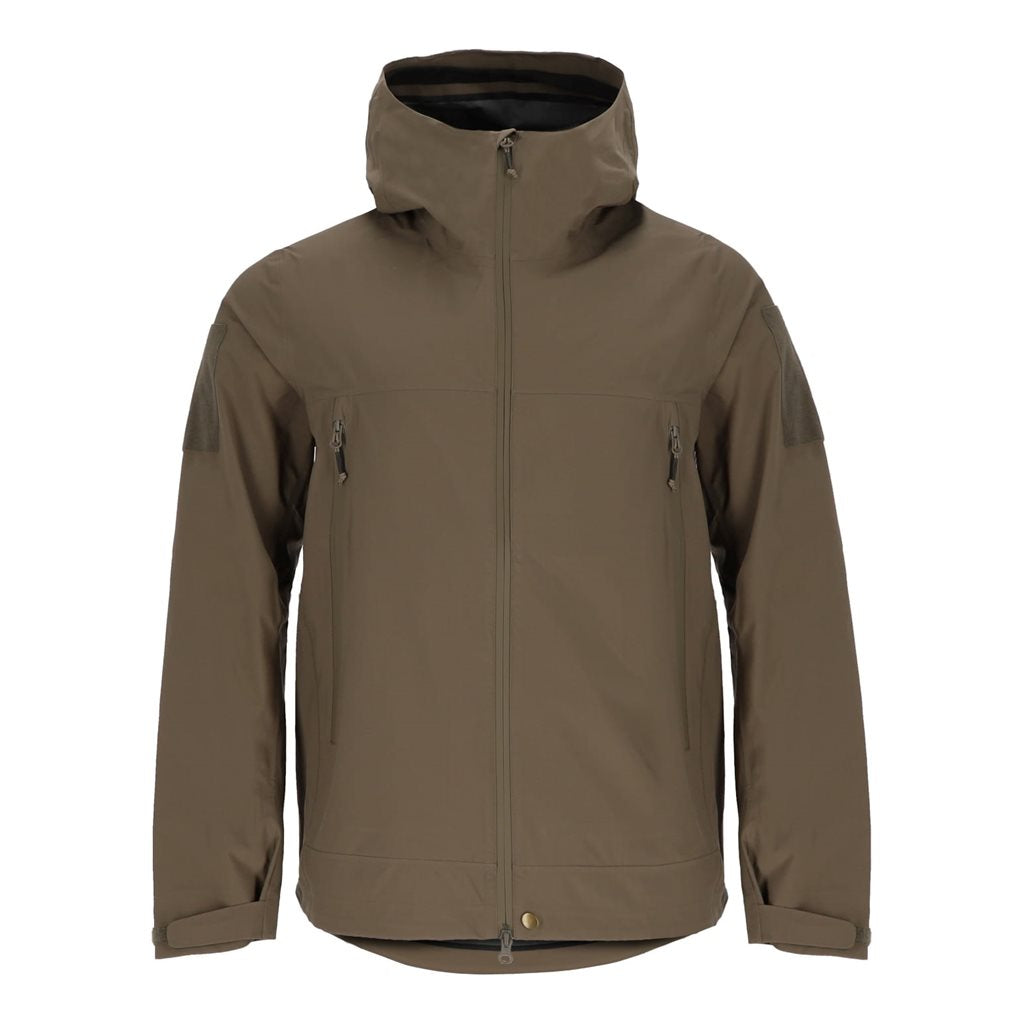 Chaqueta impermeable ALPHA verde con cierres YKK, vista frontal