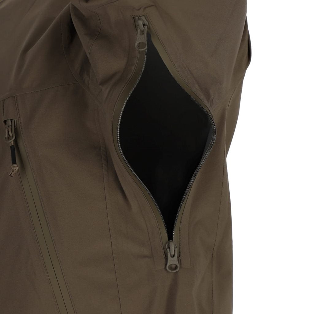 Chaqueta impermeable ALPHA verde con cierres YKK, vista frontal