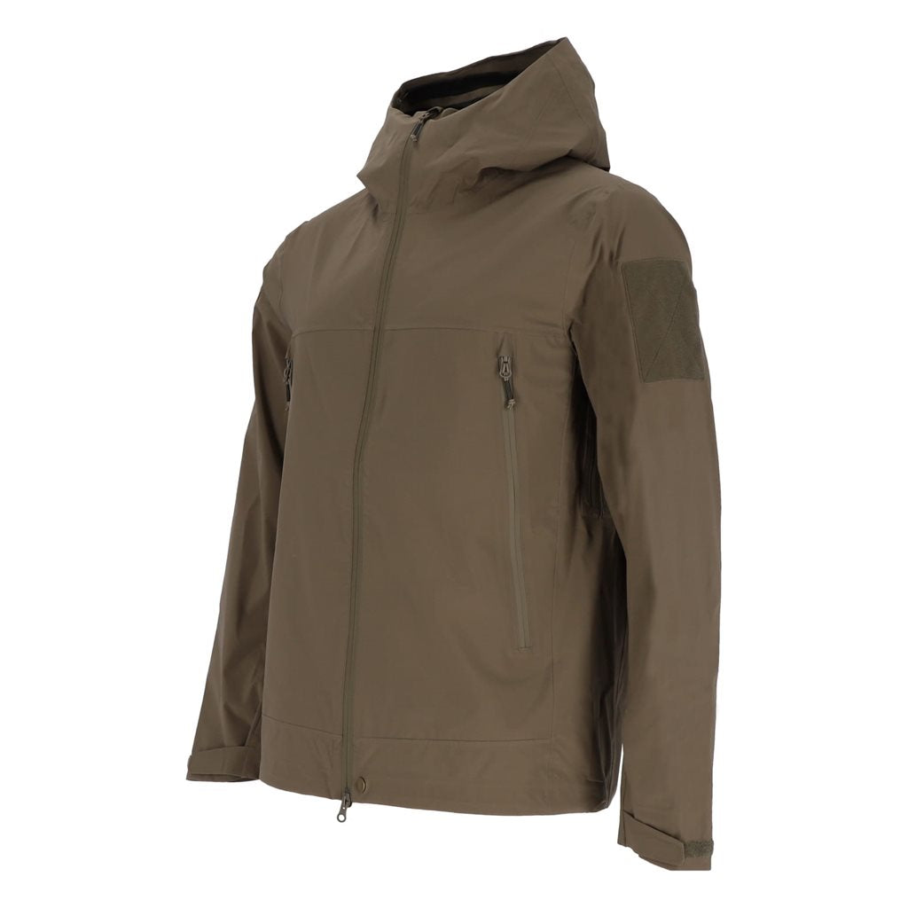 Chaqueta impermeable ALPHA verde con cierres YKK, vista frontal