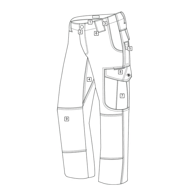 Pantalones tácticos mujer 24-7 ASCENT micro rip-stop KHAKI 65% poliester/35% algodon