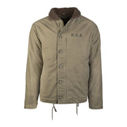 Chaqueta invernal réplica USN N-1 con cuello de pelo y bolsillos amplios