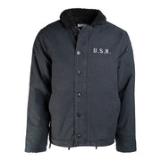 Chaqueta réplica USN N-1 de invierno con cuello de pelo suave y bolsillos amplios