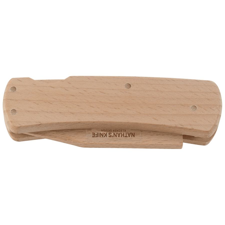 Navaja plegable NATHAN'S de madera y bambú, 20,3 cm, para aprendizaje de manejo seguro