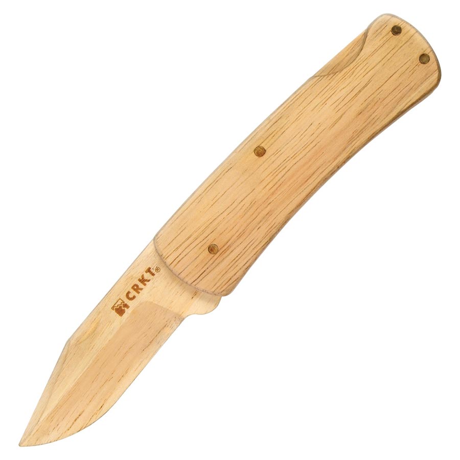 Navaja plegable NATHAN'S de madera y bambú, 20,3 cm, para aprendizaje de manejo seguro