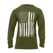 Camiseta verde con bandera de EE. UU. en el pecho y detalle en la manga
