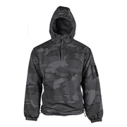 Anorak acolchado con capucha y forro polar, cremallera parcial del cuello al pecho