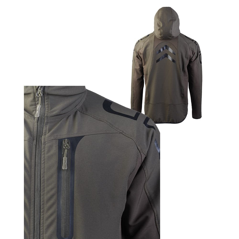 Chaqueta softshell DYNAMIC FORCE FLEX-TECH verde, vista frontal