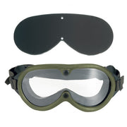 Gafas tácticas US M44 verdes con 2 cristales (claro y ahumado) en estuche