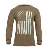 Camiseta coyote marrón con bandera de EE. UU. en el pecho y en la manga