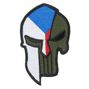 Parche velcro con bandera de la República Checa y emblema Spartan Punisher, color, aprox. 9,2 x 5,5 cm