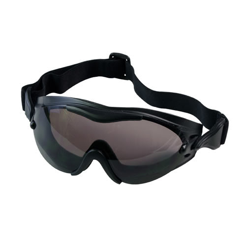 Gafas tácticas SWAT EC negras con lente ahumada y funda de microfibra