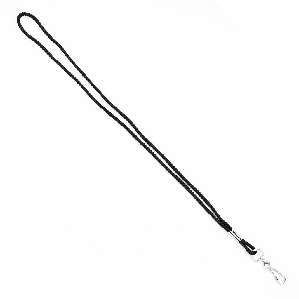 Cordón negro para silbato con mosquetón
