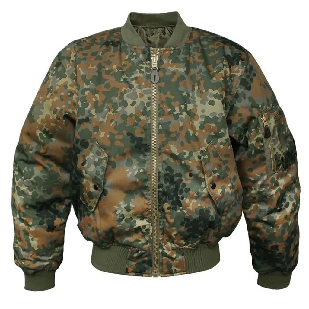 Chaqueta bomber US MA-1 Fecktarn con cierre de latón y bolsillos exteriores e interiores