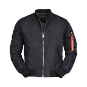 Bomber MA1 Summer negra, cazadora ligera con cremallera y 5 bolsillos
