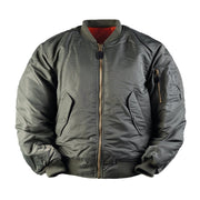 Chaqueta bomber MA-1 básica verde, réplica de piloto US Air Force, vista frontal