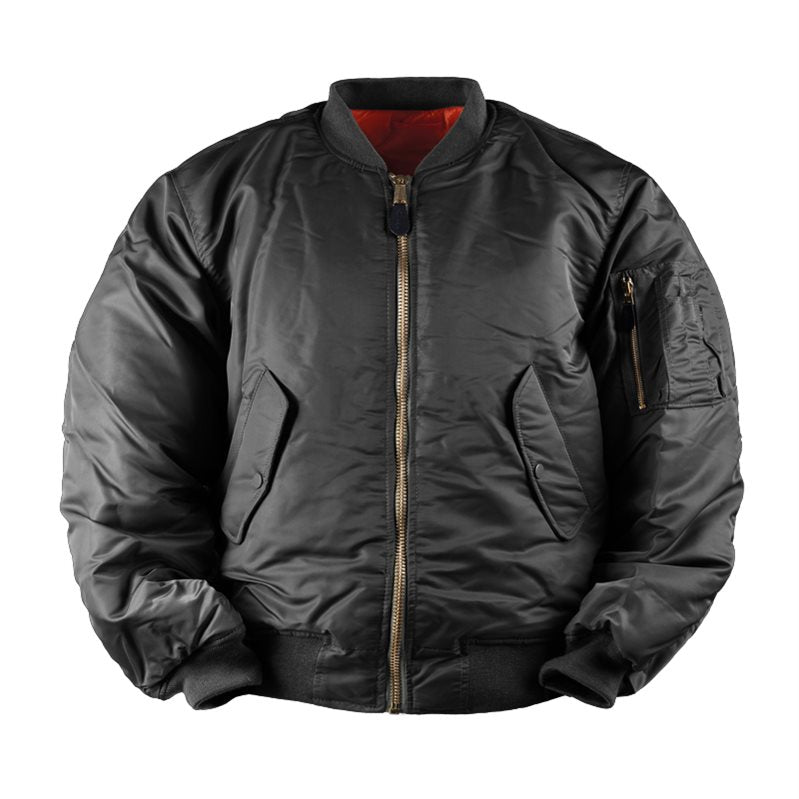 Chaqueta bomber MA1® BASIC negra, réplica de cazadora piloto, 100% nylon con forro de poliéster