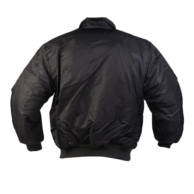 Bomber piloto CWU básica negra con cremallera y bolsillos