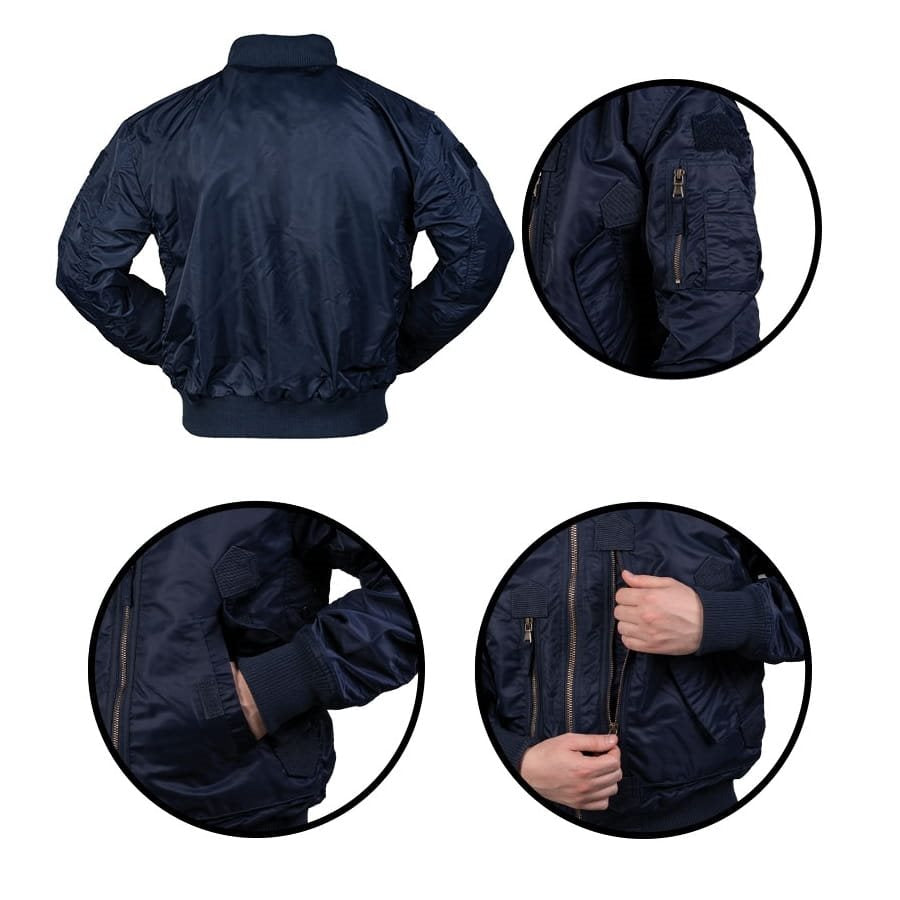 Chaqueta piloto US TACTICAL de nylon con cierre metálico YKK y seis bolsillos