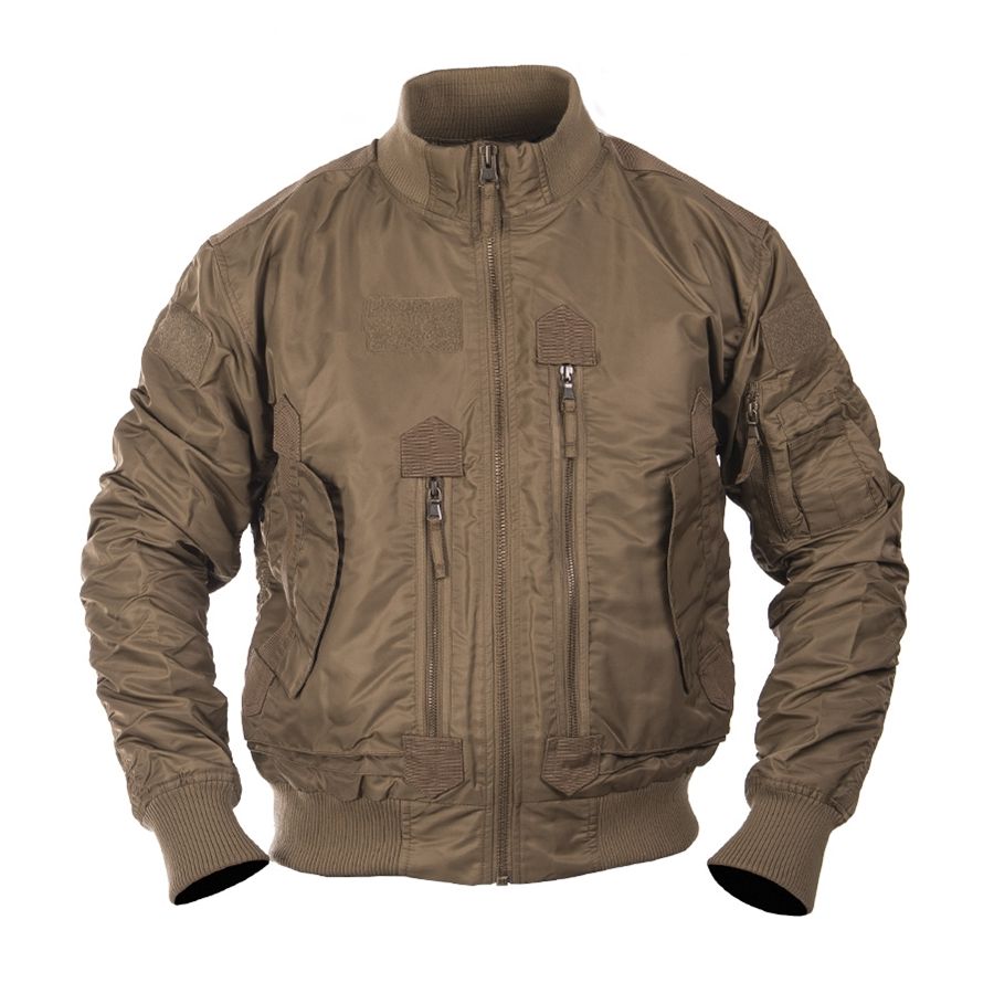 Chaqueta piloto U Tactical Coyote en nylon con cierre YKK y seis bolsillos