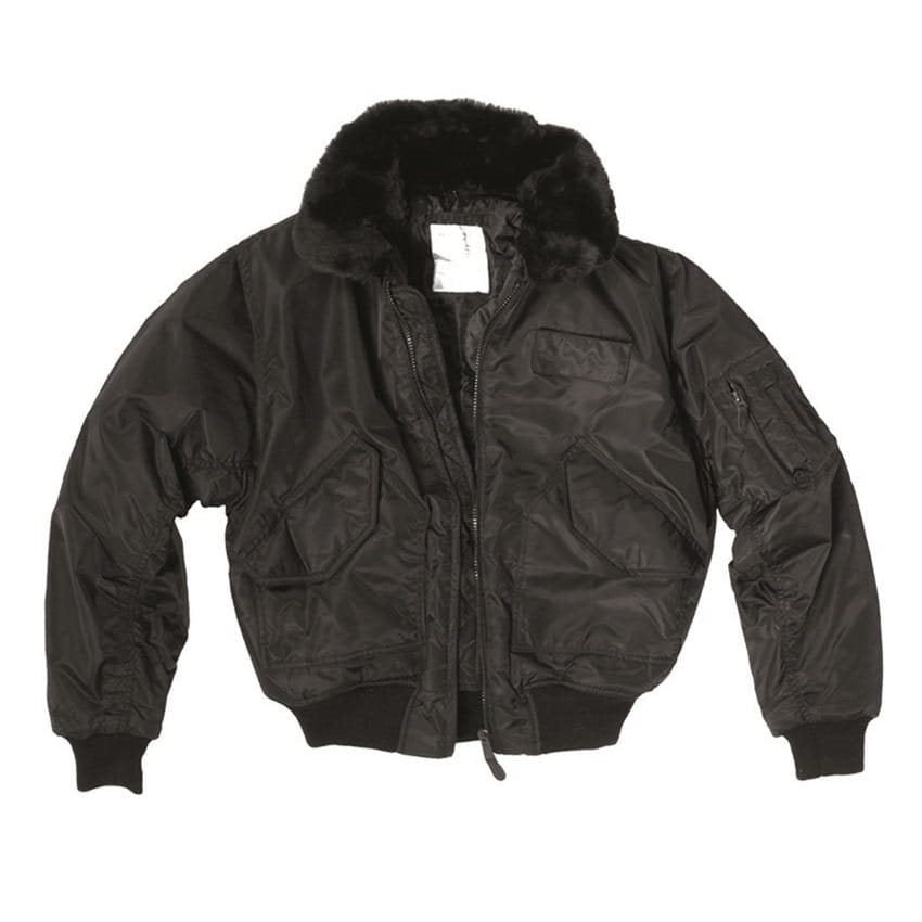 Chaqueta SWAT MA2 negra con panel VELCRO