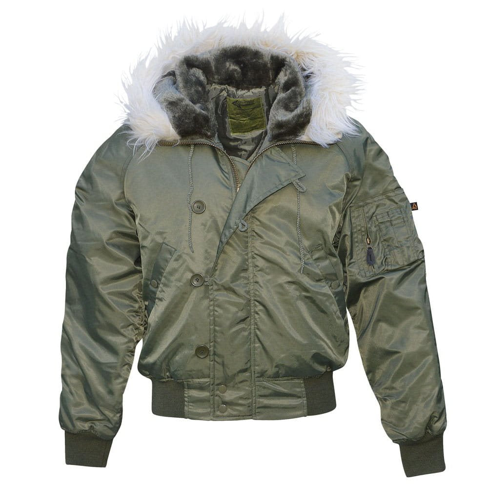 Chaqueta piloto Alaska N-2B acolchada con capucha ZEENÁ