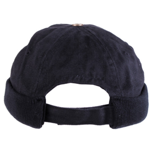 Gorro HONZA negro con borde de punto, 100% algodón, talla única