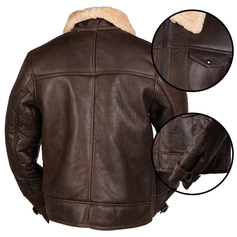 Chaqueta piel de oveja US NAVY A4 marrón