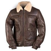 Chaqueta piel de oveja US NAVY A4 marrón