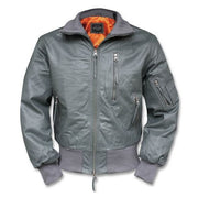 Bunda kožená BW AVIATOR ŠEDÁ, chaqueta de cuero gris